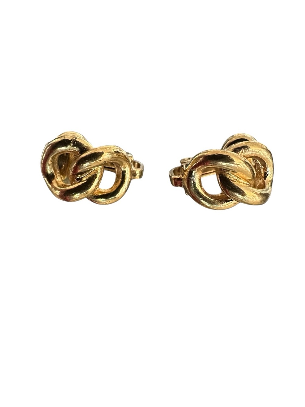 Vintage Christian Dior Gold Tone Love Knot Clip-On Earrings - Picture 6 of 9